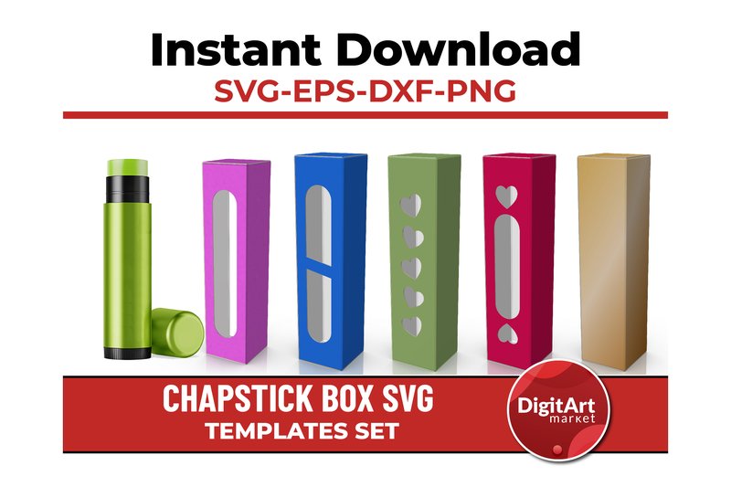 Chapstick Box, Lip Balm Box Templates (by DigitArtMarket)