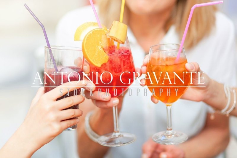 Cheers with Different Colored Cocktails (by AntonioGravante)