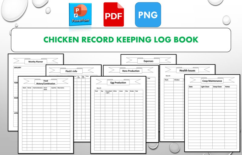 Chicken Record Keeping Log KDP Interiors (by AME\u2b50\u2b50\u2b50)