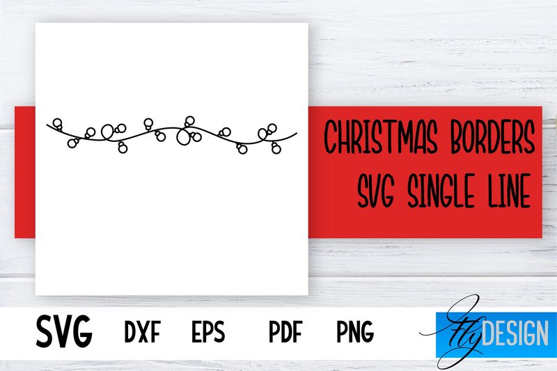 Christmas Borders Single Line SVG | Foil (by flydesignsvg)