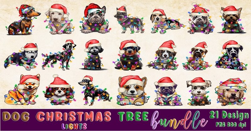Christmas Dog Clipart Bundle (by Quoteer)