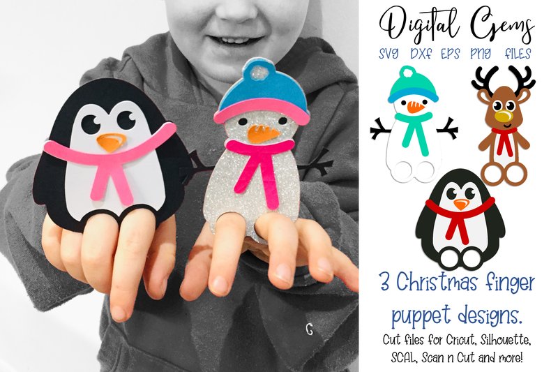 Christmas Finger Puppet Bookmark Designs (by Digital Gems)