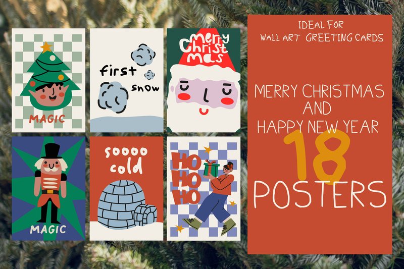 Christmas Retro Posters Collection (by Luamor)