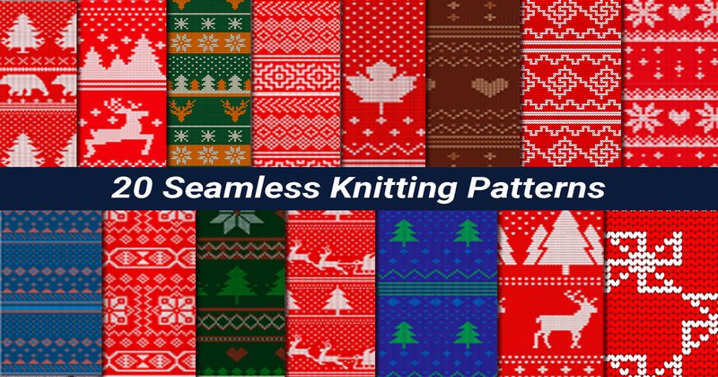 Christmas Seamless Knitting Patterns Bundle (by eartdesign)