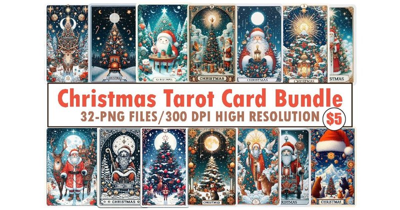 Christmas Tarot Card Sublimation Bundle (by Sublimation Design)