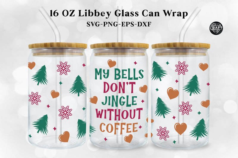 Christmas Trees Libbey Glass Can Wraps (by LazyCraftlab)