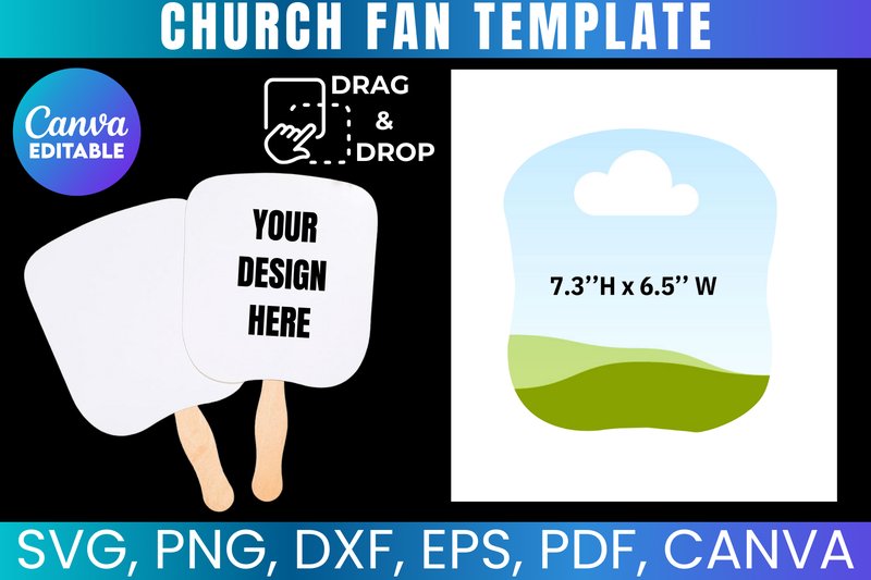 Church Fan Template, Custom Paddle Fan (by Gfx Shaown)