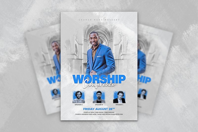 Church Flyer Worship Conference Poster (by PixaVect)