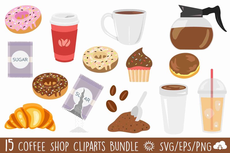 Coffee Shop & Bakery Vector Clipart Bund (by Infinite Printables and Digital Arts)