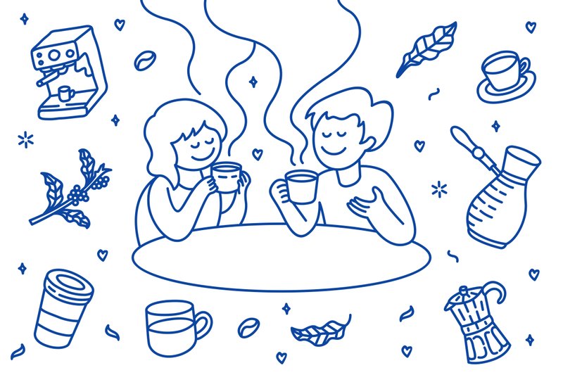 Coffee Shop Doodle Barista Icons (by vektorkita)