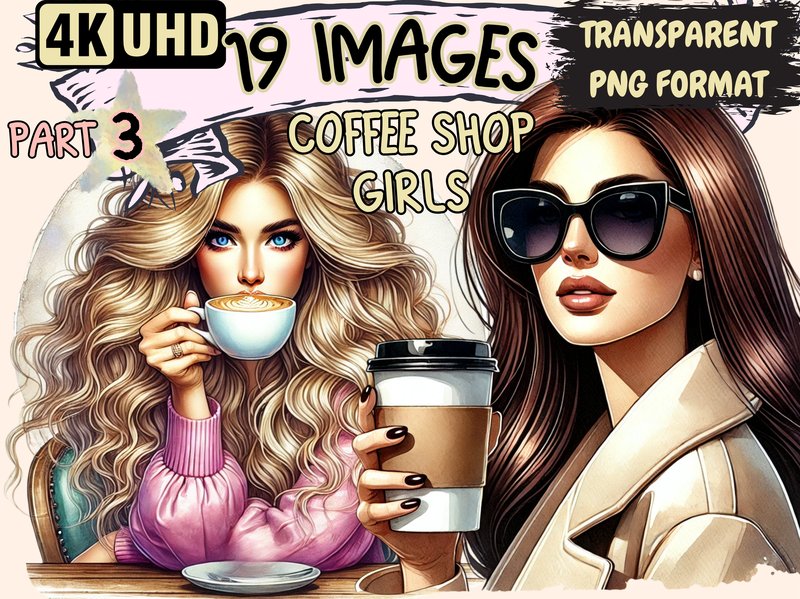 Coffee Shop Girls Clipart P3 (by Wonders Artist)