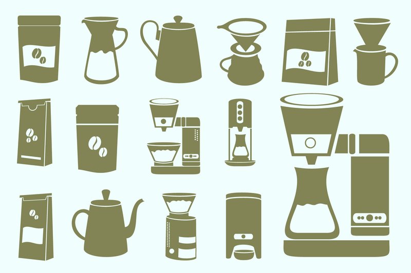 Coffee Tools Silhouette Vector Set (by Alit Design)