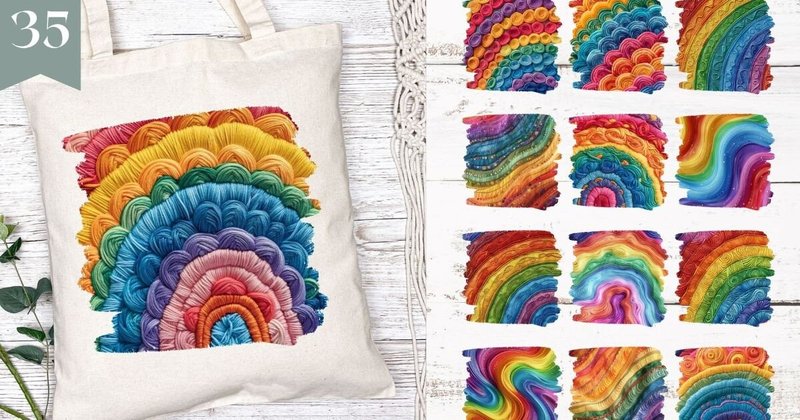 Colorful Rainbow Tote Bag Bundle (by Ailirel Design)