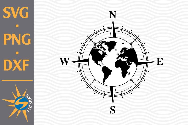 Compass World Map (by SVGStoreShop)