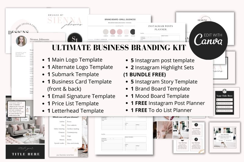 Complete Business Branding Kit for Canva (by StudioEburnean)