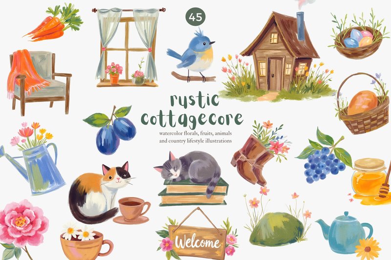 Cottagecore Clipart Bundle (by Patishop Art)