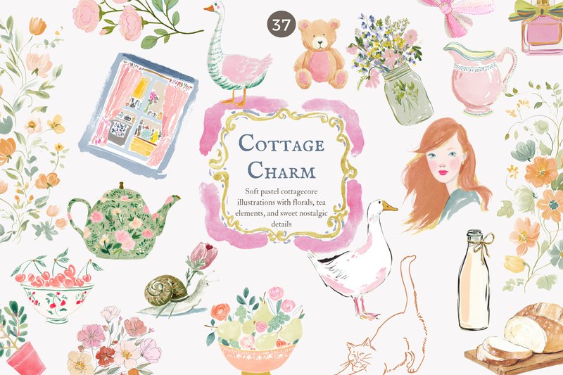 Cottagecore Clipart Set (by Patishop Art)