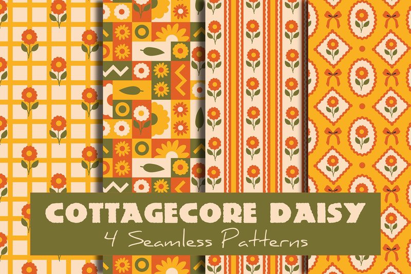 Cottagecore Daisy Seamless Patterns (by Rin Green)