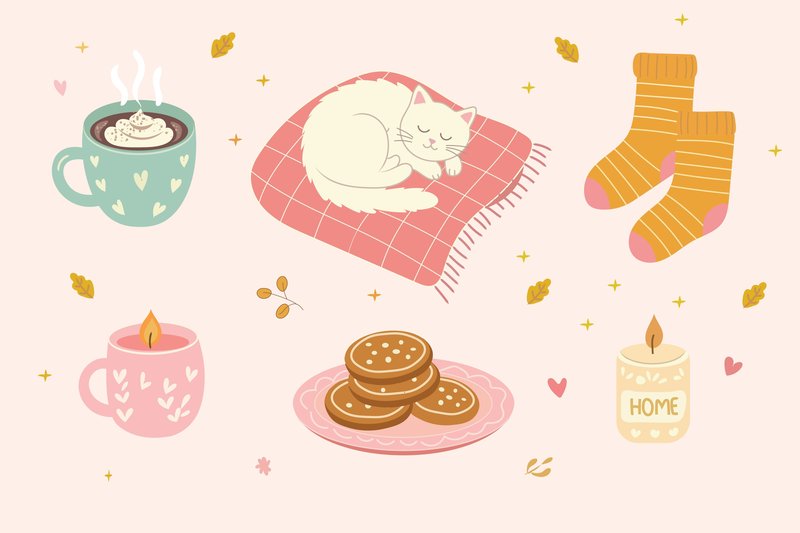 Cozy Winter Hygge Food and Drink Clipart (by AnnaDigitalStudio)