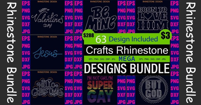 Crafts Rhinestone Text Mega Bundle (by creative rhinestone)