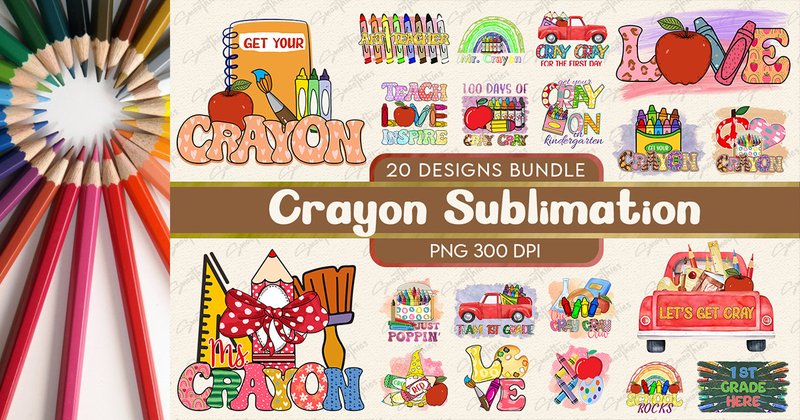 Crayon Sublimation Bundle (by Smoothies.art)