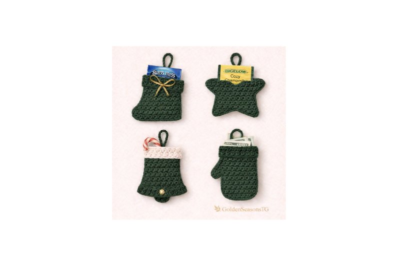 Crochet Gift Card Holder Pattern Set 4 (by GoldenSeasonsTG)