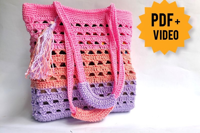 Crochet Market Bag Pattern PDF & Video (by Asmaus Salma Suwita Ningtyas)