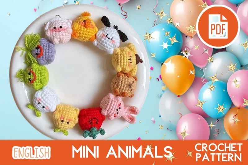 Crochet Mini Animals, Keychains PDF (by \u041e\u043b\u044c\u0433\u0430 \u041b\u0430\u0431\u0443\u0442\u0438\u043d\u0430)