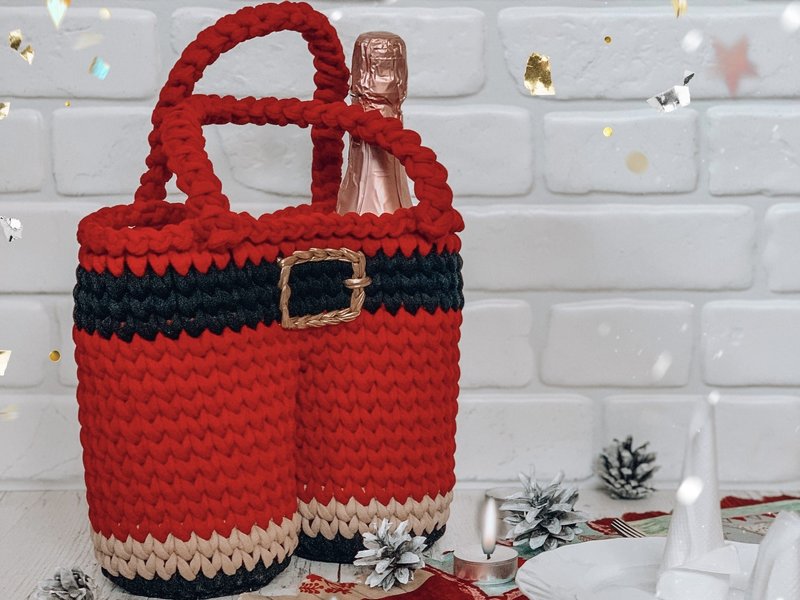 Crochet Santas Pants Basket PDF Pattern (by A.more.nushka)