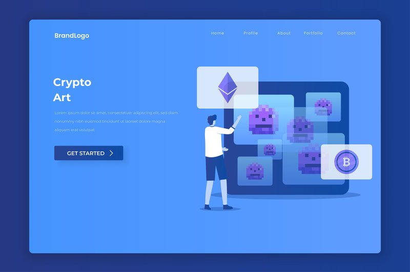 Crypto Art Illustration Landing Page (by HengkiL)