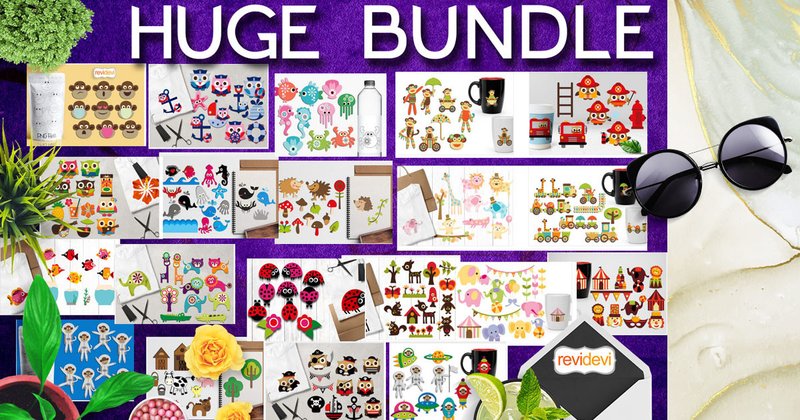 Cute Animals Kawaii Clipart Bundle (by Revidevi)