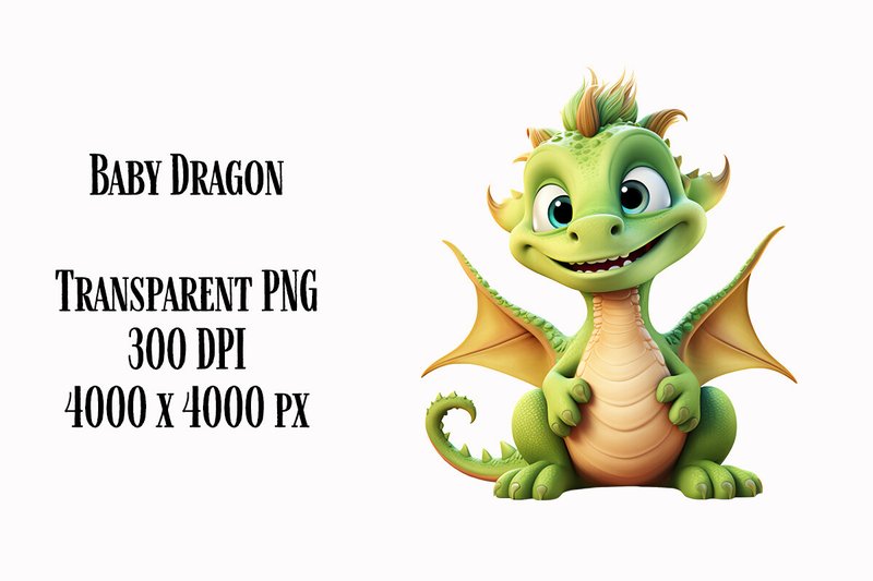 Cute Baby Dragon Clipart PNG (by ezdigitals)