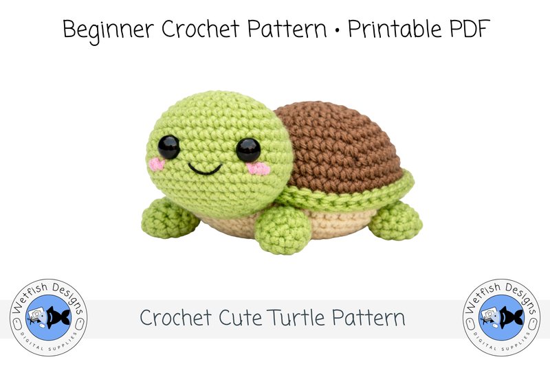 Cute Crochet Turtle PDF Pattern (by Wetfish Designs)