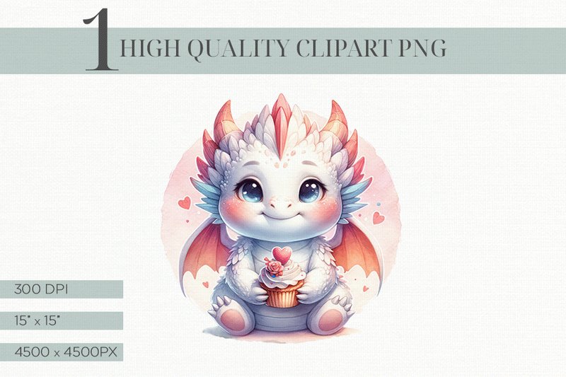 Cute Dragon Clipart, High-Quality PNG (by Luv Bijou)