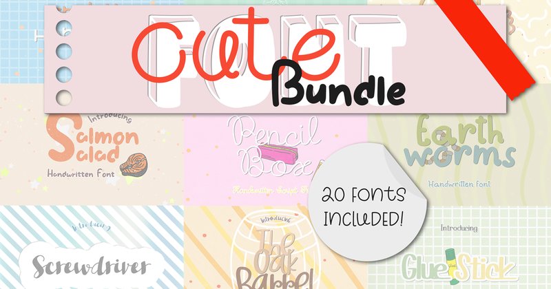 Cute Font Bundle (by WADLEN)