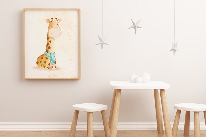 Cute Giraffe Nursery Art, Printable Art (by Iris Art Studios)