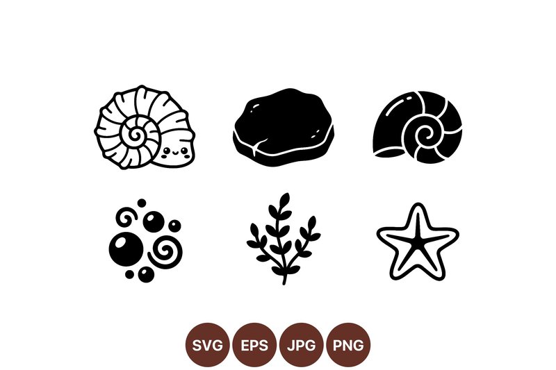 Cute Ocean Sea Life Clipart (by DesignVectx)
