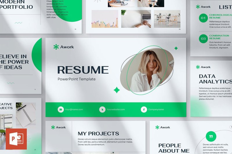 CV Resume PowerPoint Template (by Amber Graphics)