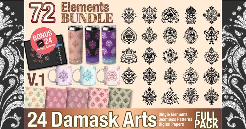 Damask Elements Bundle (by AlyviaSkye)