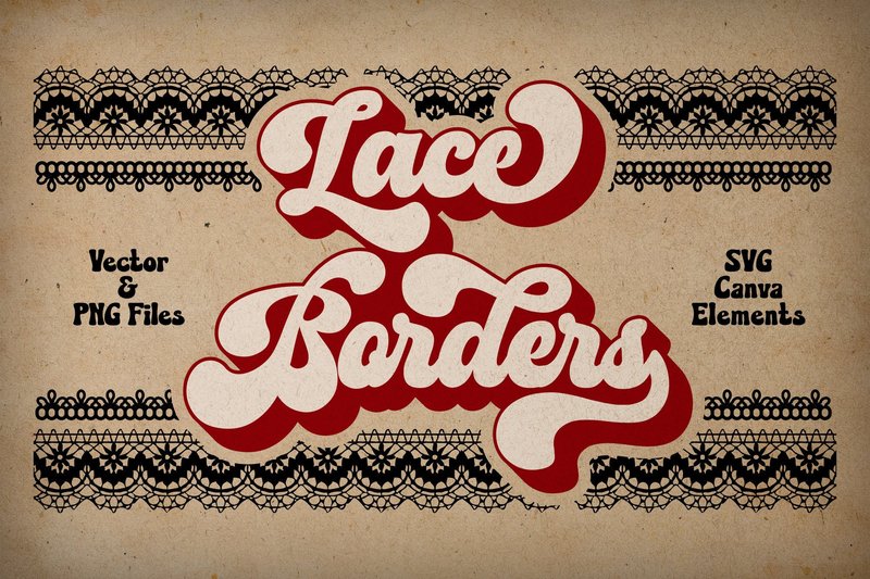 Dark Lace Border Graphics Canva Elements (by Summit Avenue)