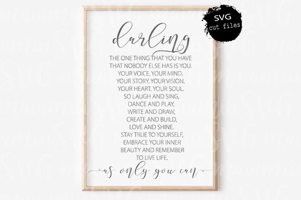 Darling Svg, Nursery Decor, Motivational (by MaiamiiiSVG)
