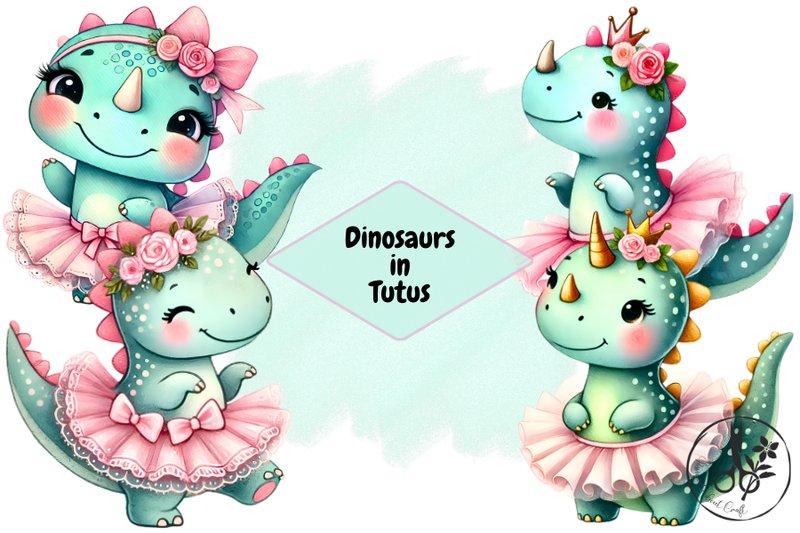 Dinosaurs in Tutus (by Passionateaboutcraft)