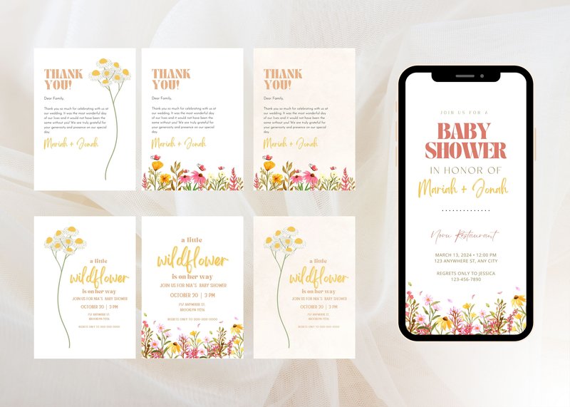DIY Minimalist Baby Shower Invitations (by Boujetti.Graphix)