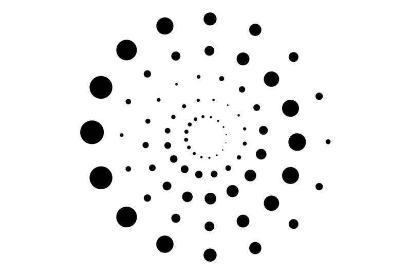 Dotted Circles. Spiral Dot Shape. Motion (by microvectorone)