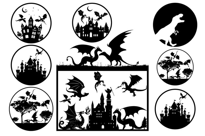 Dragons and Halloween SVG File (by Versatile T-shirt)