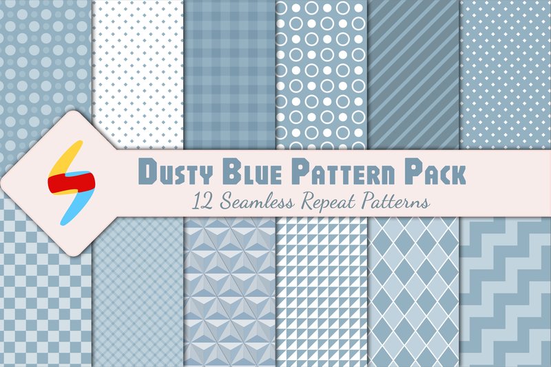 Dusty Blue Geometric Patterns (by Strange Sparks)