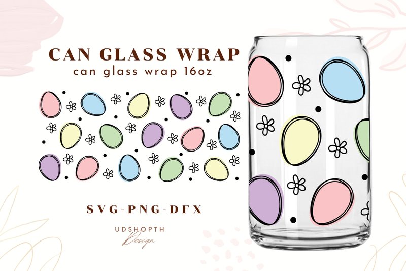 Easter Eggs Wraps SVG, Libbey Glass Svg (by UDShopTHDesign)