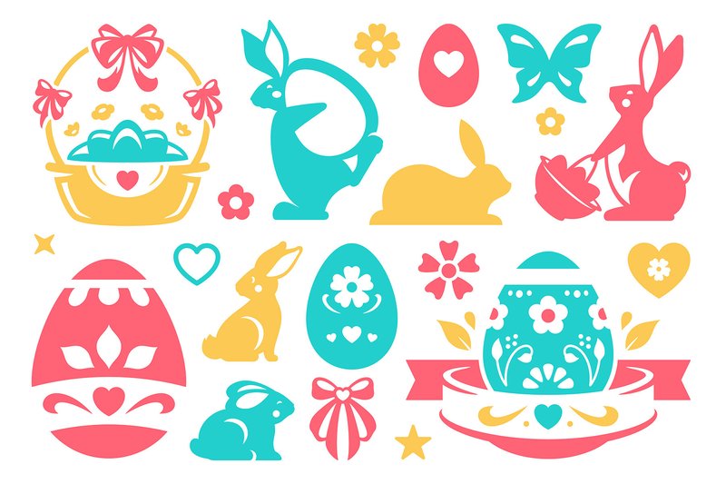Easter Holiday Decor Element Vector Set (by vasyako1984)