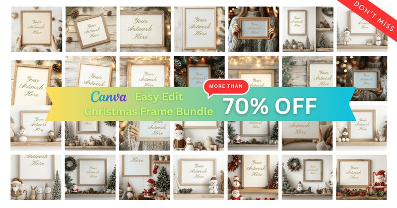 Easy Edit Canva Christmas Frame Bundle (by stylity)