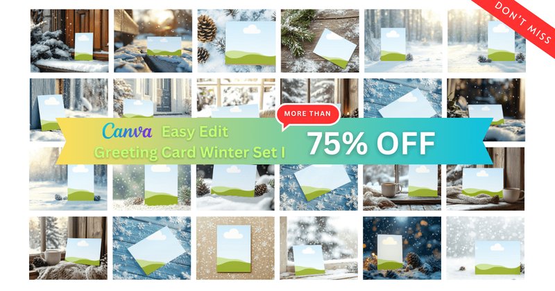 EasyEdit Canva Greeting Card Winter Bundle 1 (by stylity)